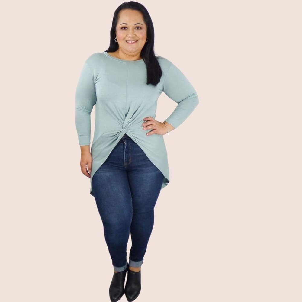 Jersey High Low Knot Top